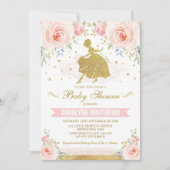 Cinderella Princess Blush Floral Girl Baby Shower Invitation (Front)