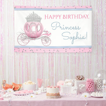 Cinderella Princess Carriage Birthday Party Banner by InvitationCentral at Zazzle