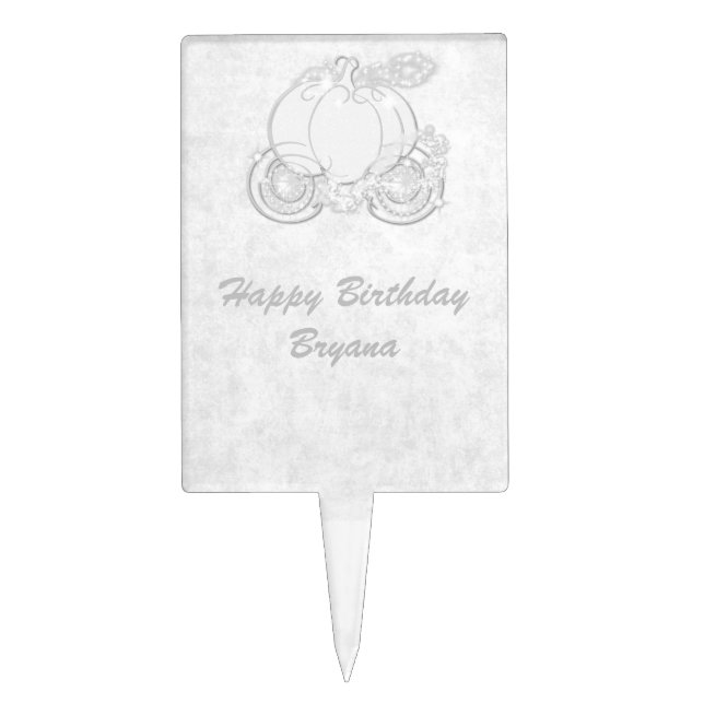 Cinderella Princess Carriage Party Cake Topper (Front)