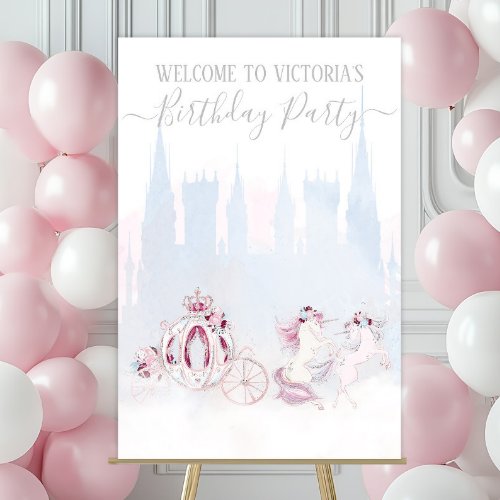 Cinderella Princess Castle Birthday Party Welcome  Foam Board