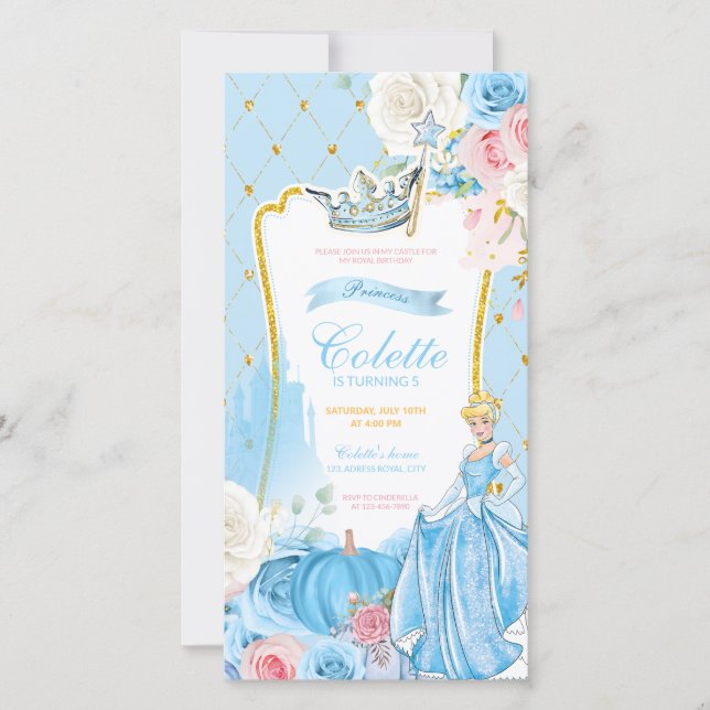 Cinderella Princess Digital Invitation (Front)