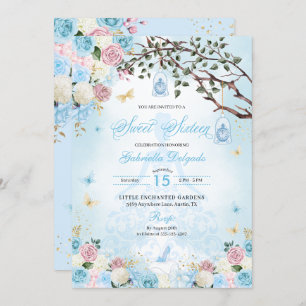 Cinderella Princess Enchanted Garden Sweet 16 Invitation