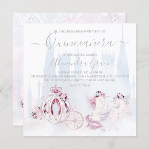 Cinderella Princess Fairy Tale Quinceanera Invitation