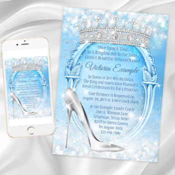 Cinderella Princess Glass Slipper Quinceanera Invitation by InvitationCentral at Zazzle