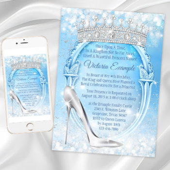 Cinderella Princess Glass Slipper Quinceanera Invitation by InvitationCentral at Zazzle