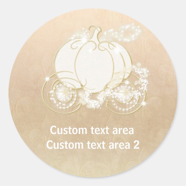 Cinderella Princess Gold Carriage Elegant Sticker (Front)