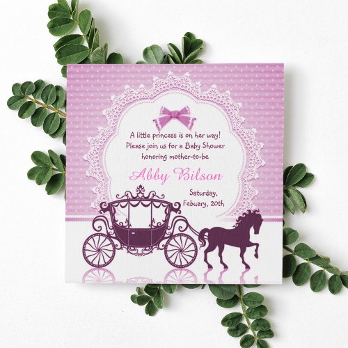 Cinderella Princess Horse Carriage Baby Shower Invitation