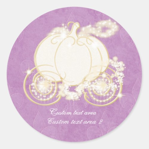 Cinderella Princess Purple Gold Carriage Sticker