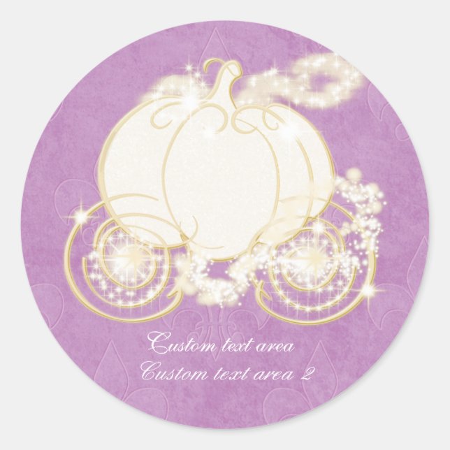 Cinderella Princess Purple Gold Carriage Sticker (Front)