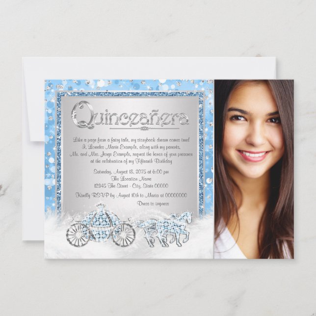 Cinderella Princess Quinceanera Invitation (Front)