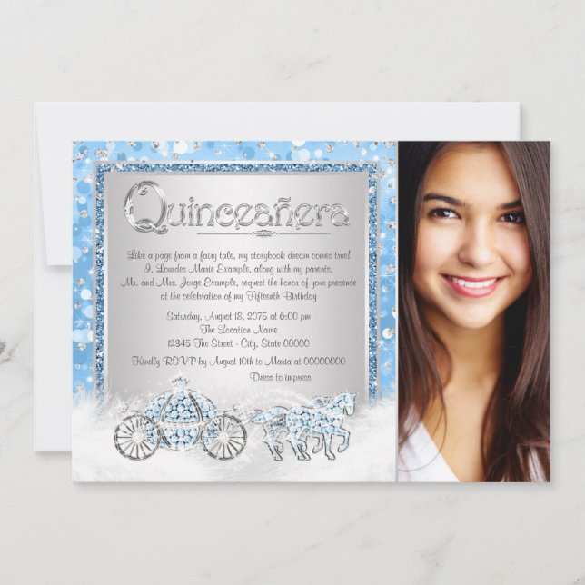 Cinderella Princess Quinceanera Invitation (Front)