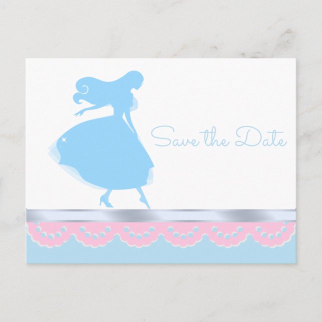 Cinderella Princess Save The Date Postcards (Front)