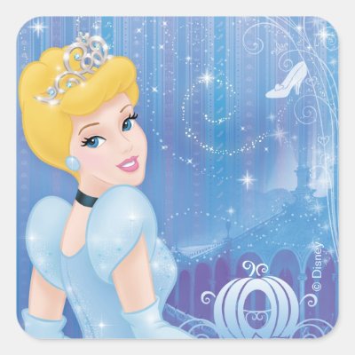 Cinderella Princess Square Sticker