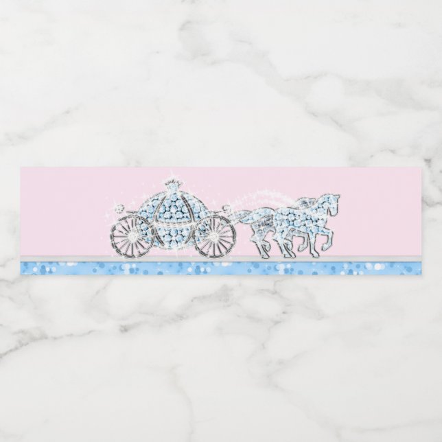 Cinderella Princess Water Bottle Labels (Single Label)