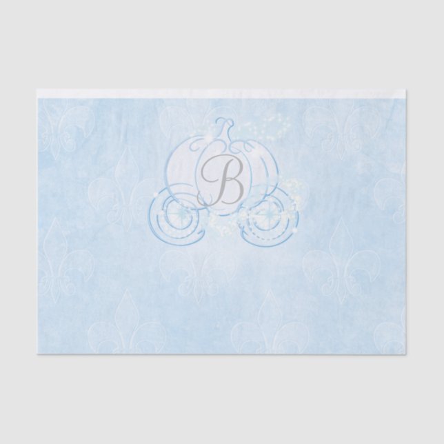 Cinderella Pumpkin Carriage Monogram Initial Tissue Paper (Front)