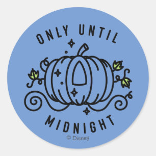 Cinderella Pumpkin Carriage "Only Until Midnight" Classic Round Sticker