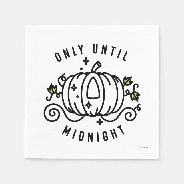 Cinderella Pumpkin Carriage "Only Until Midnight" Napkins (Front)