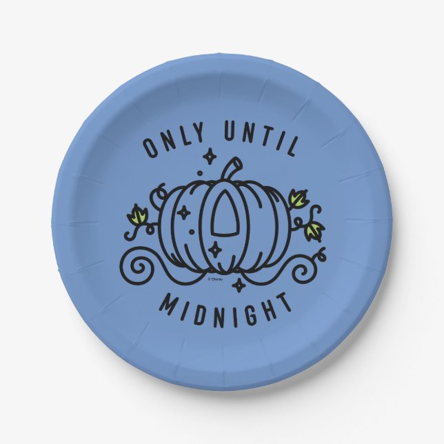 Cinderella Pumpkin Carriage "Only Until Midnight" Paper Plates (Front)