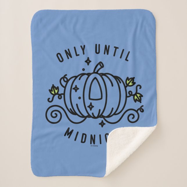 Cinderella Pumpkin Carriage "Only Until Midnight" Sherpa Blanket (Front)