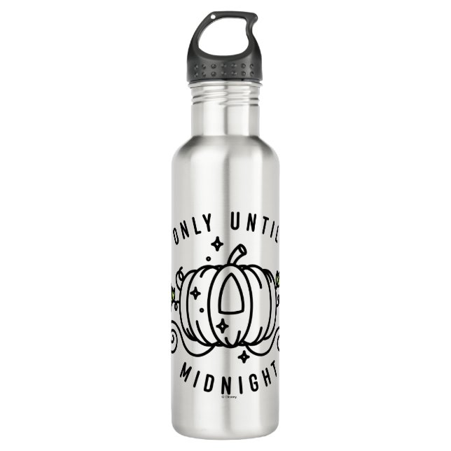 Cinderella Pumpkin Carriage "Only Until Midnight" Stainless Steel Water Bottle (Front)