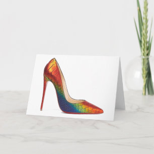Cinderella Quote Christian Louboutin Shoes Rainbow Card