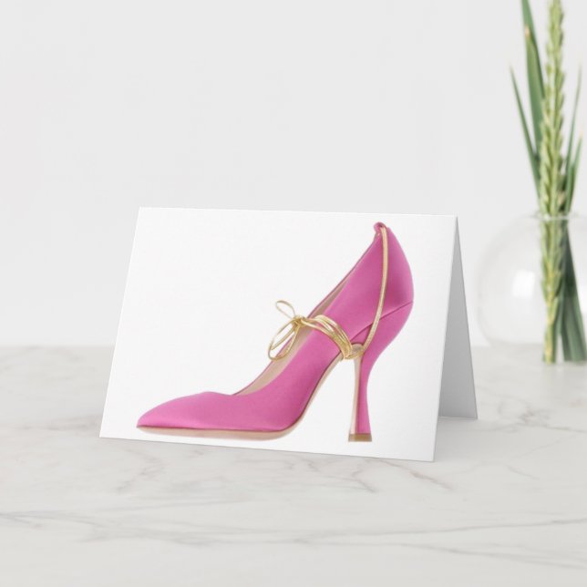 Cinderella Quote Miu Miu Shoes Pink Pumps Heels Card (Front)