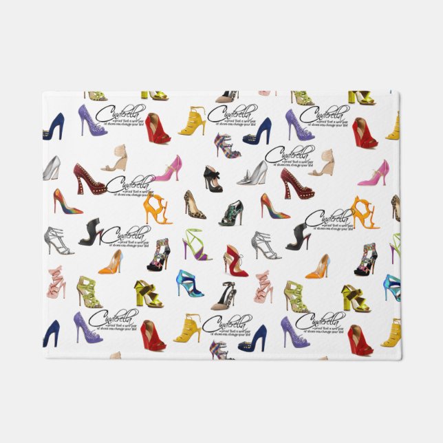 Cinderella Quote Shoes Heels Pumps Bath Mat (Front)