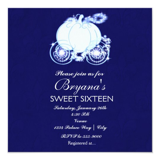 Download Cinderella Royal Blue Princess Carriage Invitation ...