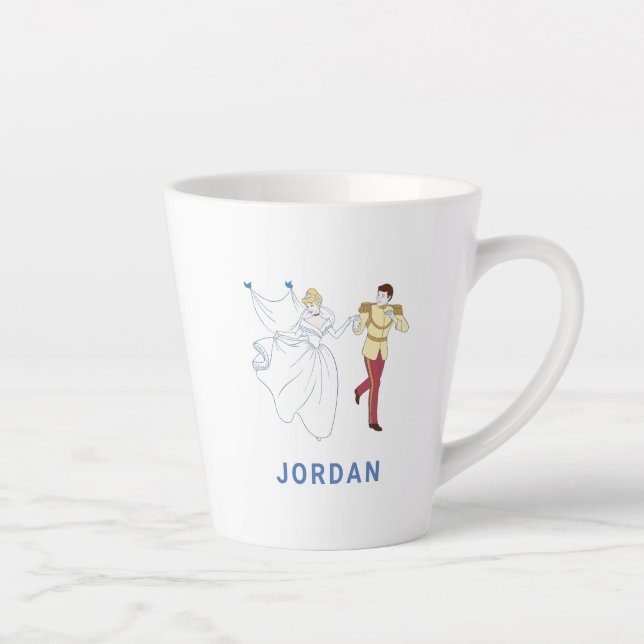 Cinderella Running With Prince Charming Latte Mug (Right)