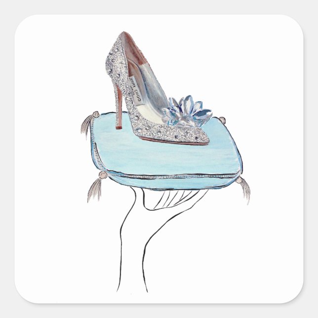 Cinderella s slipper square sticker (Front)