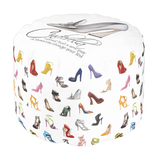 Cinderella Shoe Quote  Pouf (Angled Back)