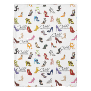 Cinderella Shoes Quote Colorful Designer Shoes Duvet Cover