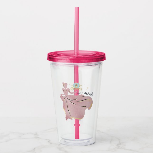 Cinderella Silhouette "Dance 'Til Midnight" Acrylic Tumbler (Front)