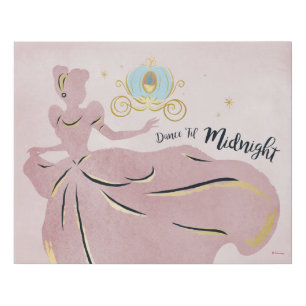 Cinderella Silhouette "Dance 'Til Midnight" Faux Canvas Print