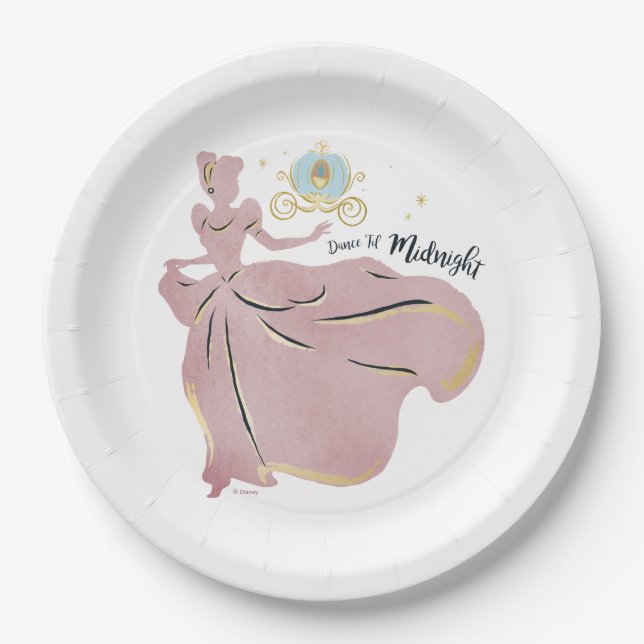 Cinderella Silhouette "Dance 'Til Midnight" Paper Plates (Front)