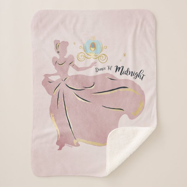 Cinderella Silhouette "Dance 'Til Midnight" Sherpa Blanket (Front)
