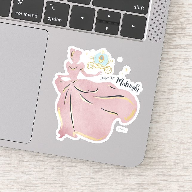 Cinderella Silhouette "Dance 'Til Midnight" Sticker (Detail)