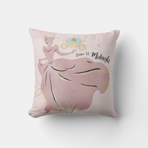 Cinderella Silhouette Dance Til Midnight Throw Pillow