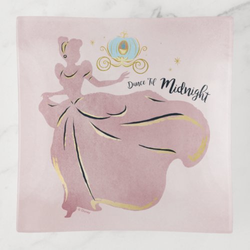 Cinderella Silhouette Dance Til Midnight Trinket Tray