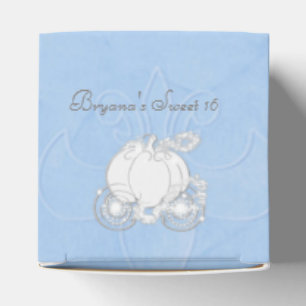 Cinderella Silver Carriage Blue Party Favor Boxes