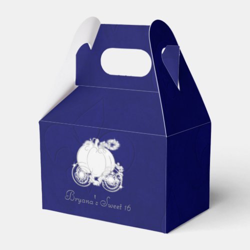 Cinderella Silver Carriage Blue Party Favor Boxes