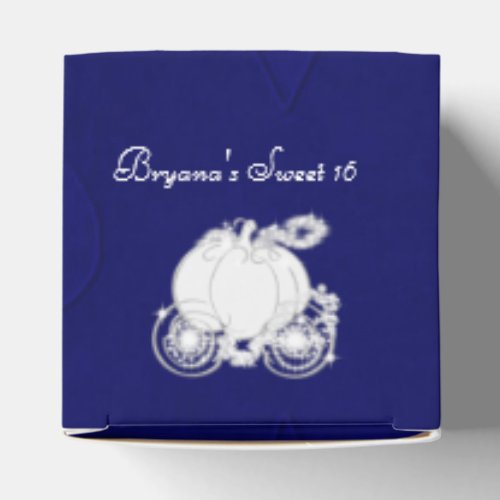 Cinderella Silver Carriage Blue Party Favor Boxes