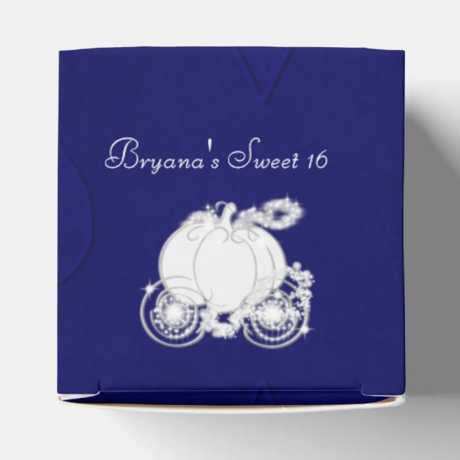 Cinderella Silver Carriage Blue Party Favor Boxes (Top)