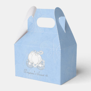 Cinderella Silver Carriage Blue Party Favor Boxes