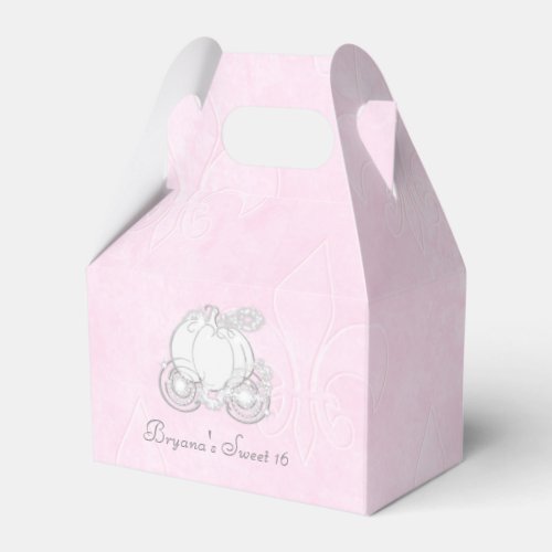 Cinderella Silver Carriage Pink Party Favor Boxes