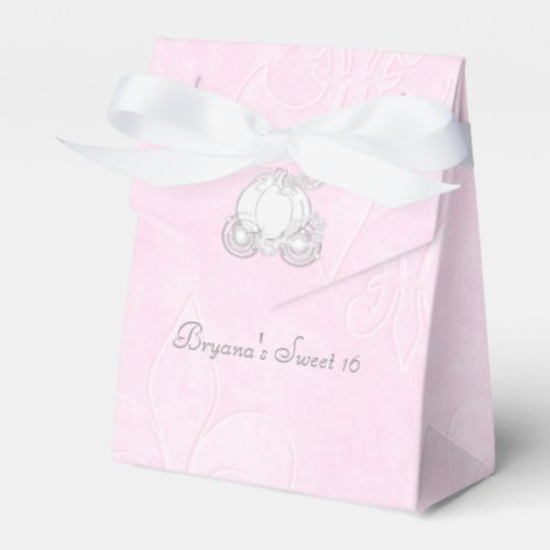 Cinderella Silver Carriage Pink Party Favor Boxes