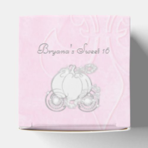 Cinderella Silver Carriage Pink Party Favor Boxes