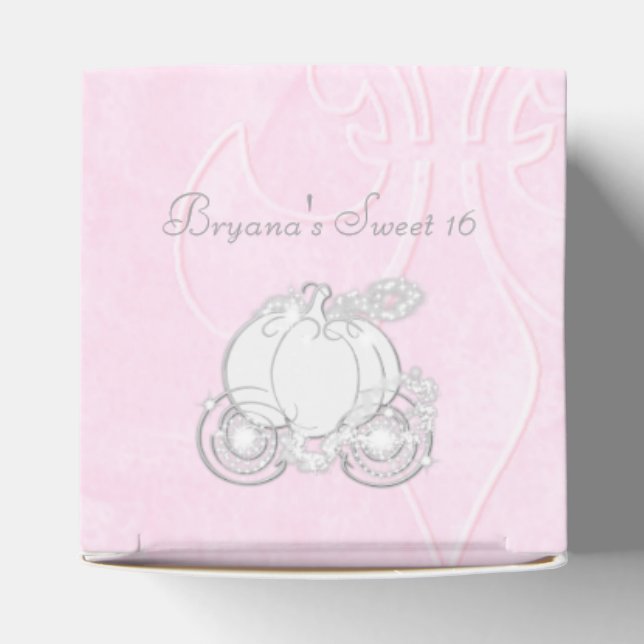 Cinderella Silver Carriage Pink Party Favor Boxes (Top)