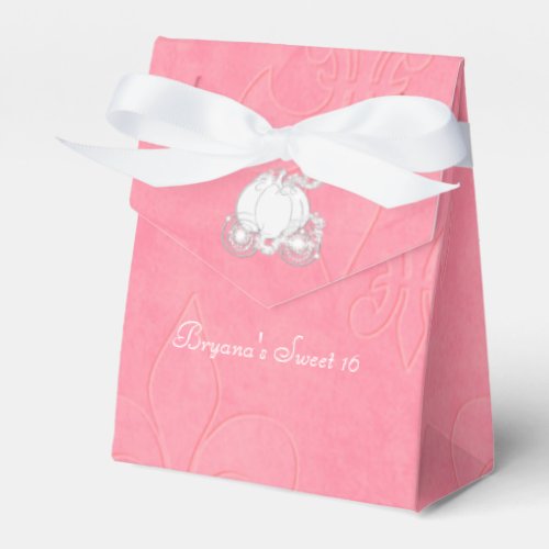 Cinderella Silver Carriage Pink Party Favor Boxes