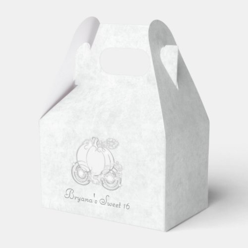 Cinderella Silver Carriage White Party Favor Boxes